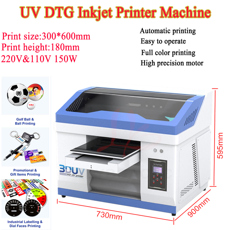 Photo Printer - LY 3060 220V 110V全自動フラットベッド写真UV DTGインクジェットプリンターマシンUSB赤外線測定機能付き