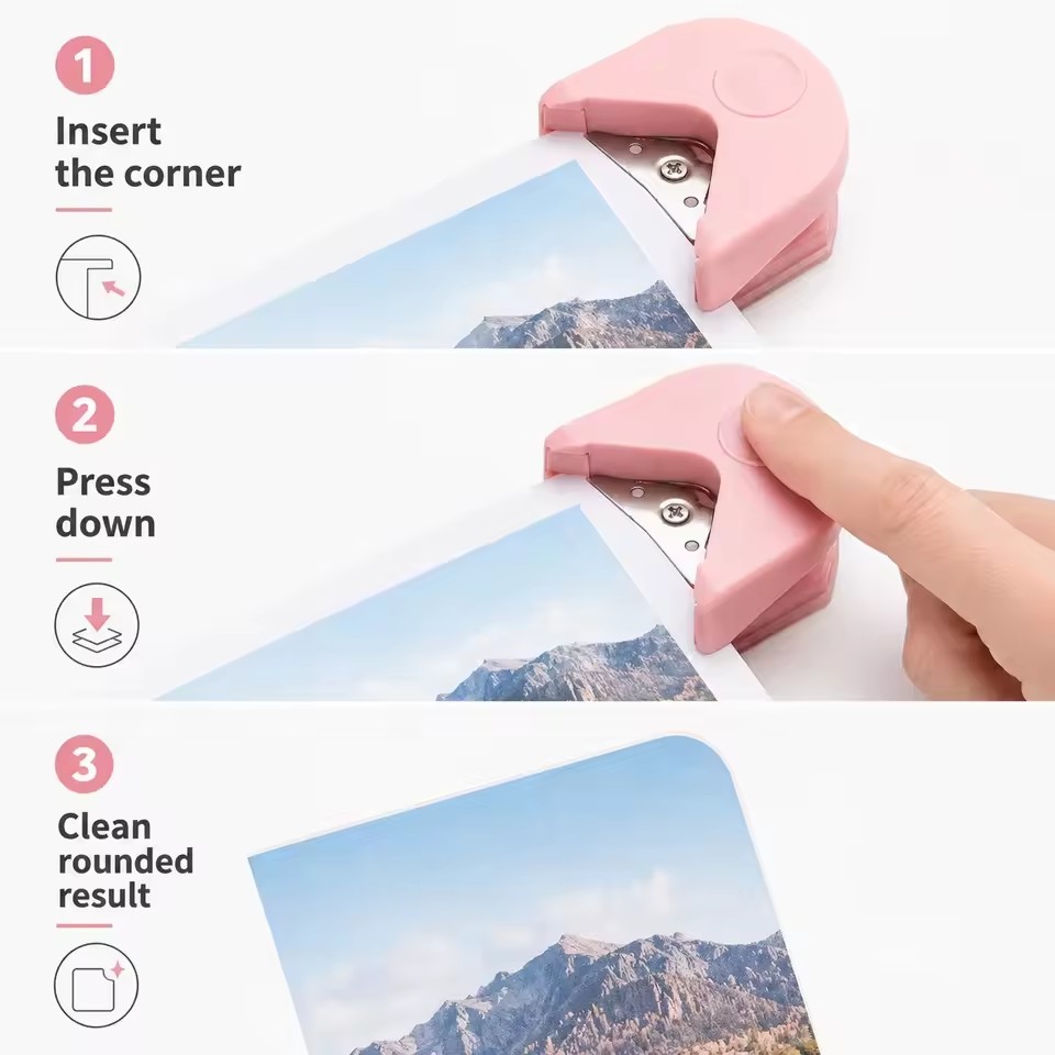 Printer Paper - 角丸カッター R4、角切りパンチ、携帯用ペーパーカッター。カード、写真のカット、DIYクラフト、スクラップブッキングに最適なツール。