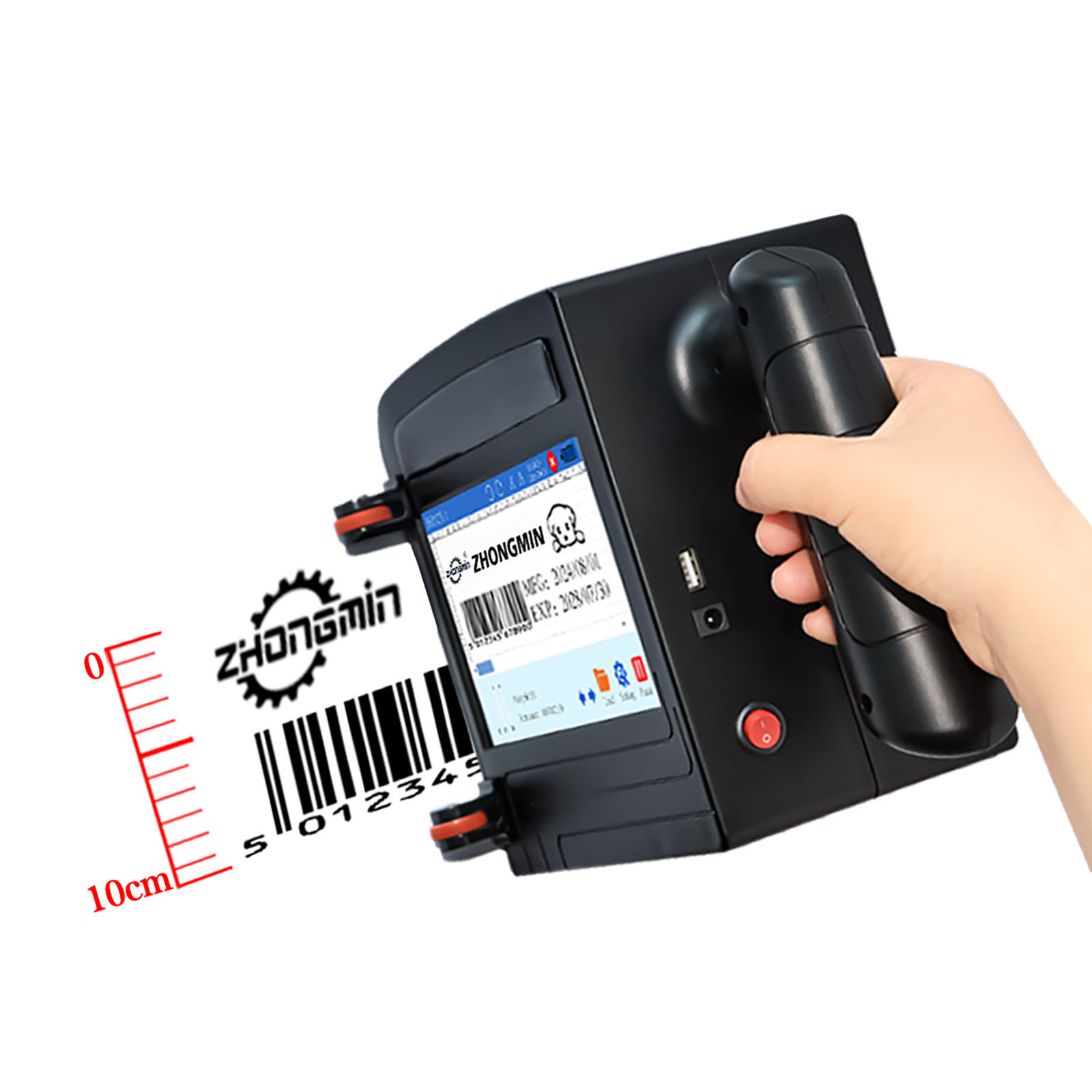 ZM-C100 10cm ポータブルハンドヘルドインクジェッ - Barcode Printer のレビューと価格